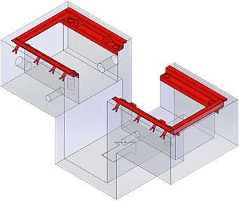 Fundamentrahmen BD 8xxx / 1000 mm | zweiteilig, mit Arbeitsgrube | 1 691 810 713
